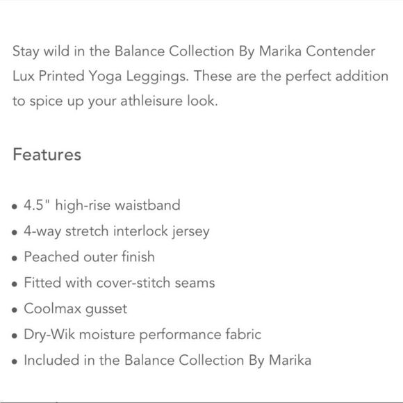 NWT balance collection storm leopard leggings small - Picture 6 of 9